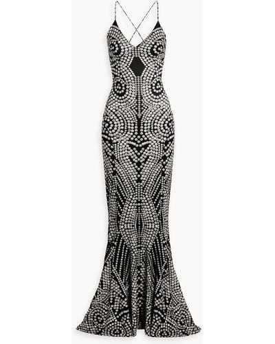 Norma Kamali Printed Stretch-jersey Gown - White