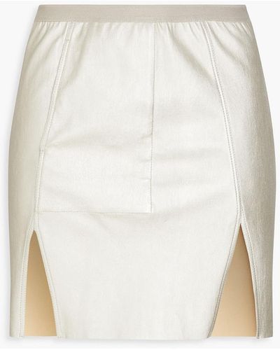 Rick Owens Stretch-leather Mini Skirt - White
