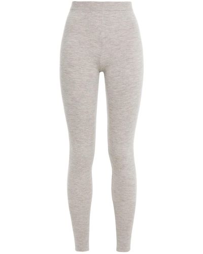 N.Peal Cashmere Mélange Cashmere And Silk-blend leggings - Grey