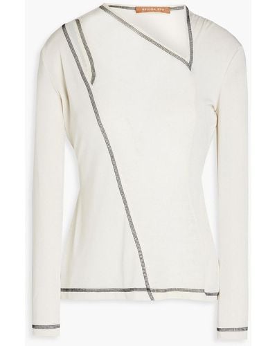 Rejina Pyo Annette Asymmetric Cutout Wool-jersey Top - White