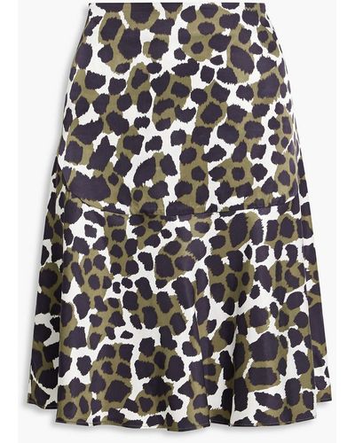 By Malene Birger Leela Leopard-print Woven Skirt - White