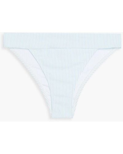 Onia Striped Stretch-seersucker Mid-rise Briefs - White