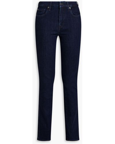 7 For All Mankind Kimmie Soho Low-rise Slim-leg Pants - Blue