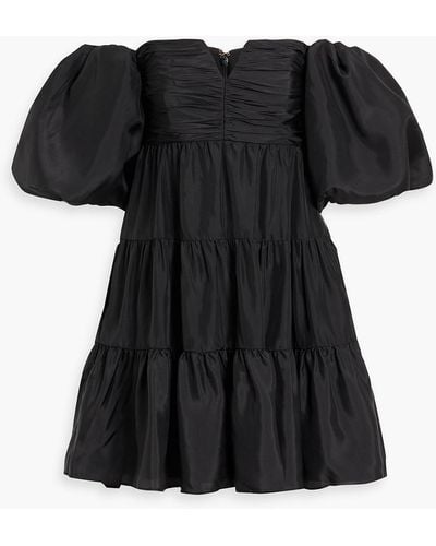 Rebecca Vallance Darlene Off-the-shoulder Silk-taffeta Mini Dress - Black