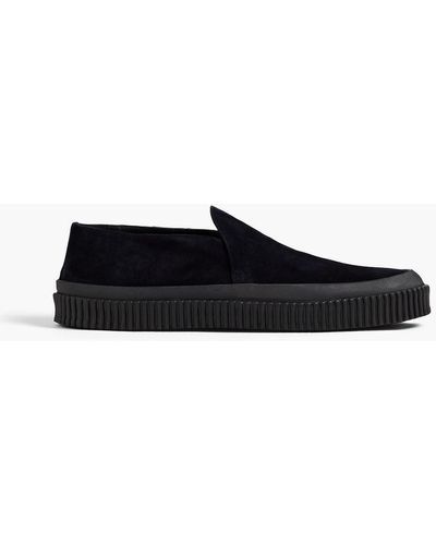 James Perse Vulcanized Suede Loafers - Black
