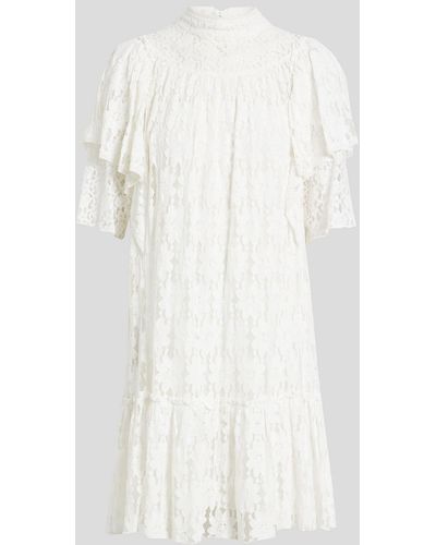 Isabel Marant Venus Ruffled Cotton-lace Mini Dress - White