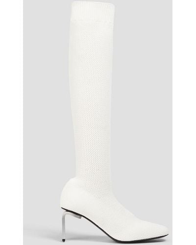 Jil Sander Crochet-knit Knee Boots - White