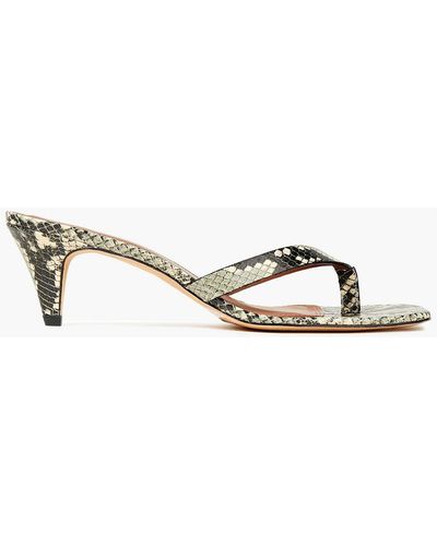 Sandro Snake-effect Leather Mules - Multicolor