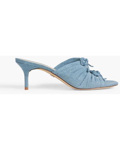 Sam Edelman Pia Bow-embellished Denim Mules - Blue