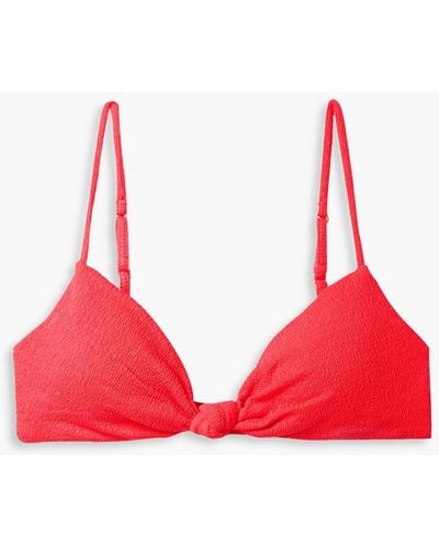 ViX Erin Strukturiertes Bikini-oberteil Mit Knoten - Rot