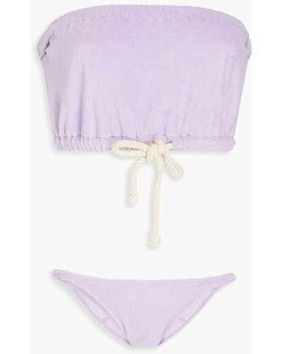 Lisa Marie Fernandez Victor Cotton-blend Terry Bandeau Bikini - Purple