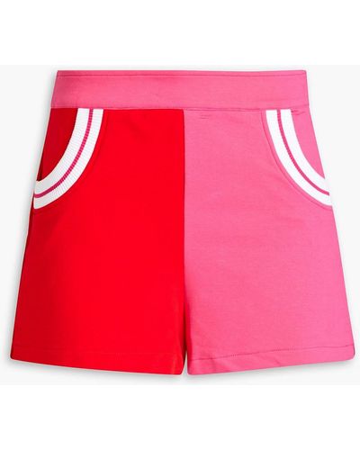 Solid & Striped Sophie Two-tone French Cotton-blend Terry Shorts - Red