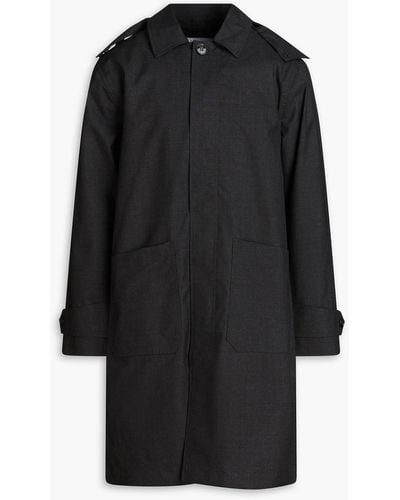 Officine Generale Archibald Wool-blend Hooded Trench Coat - Black