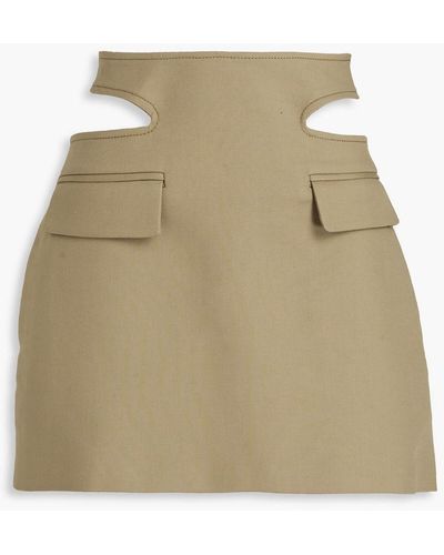 Dion Lee Cutout Cotton-twill Mini Skirt - Natural