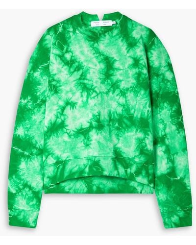 Proenza Schouler Sweatshirt aus baumwollfrottee mit batikmuster - Grün