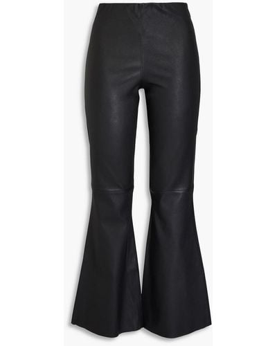 By Malene Birger Evyline Leather Flared Trousers - Black