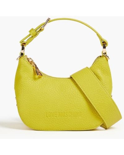 Love Moschino Faux Textured Leather Shoulder Bag - Yellow