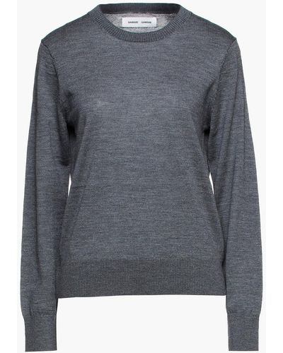 Samsøe & Samsøe Mélange Merino Wool Sweater - Grey