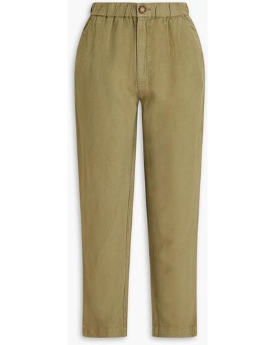 Alex Mill Linen, And Cotton-blend Twill Straight-leg Trousers - Green