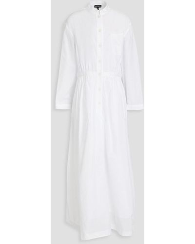 Emporio Armani Cotton-poplin Maxi Shirt Dress - White