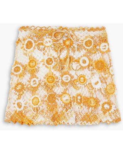 Miguelina Telma Crocheted Cotton Mini Skirt - Metallic