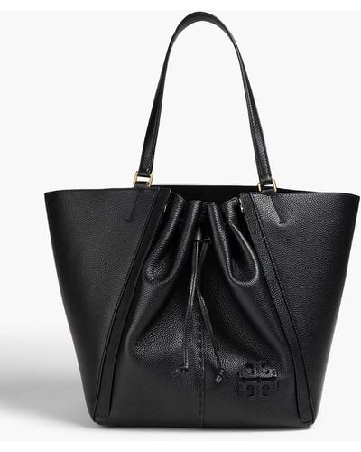 Tory Burch Mcgraw Dragonfly Pebbled-leather Tote - Black