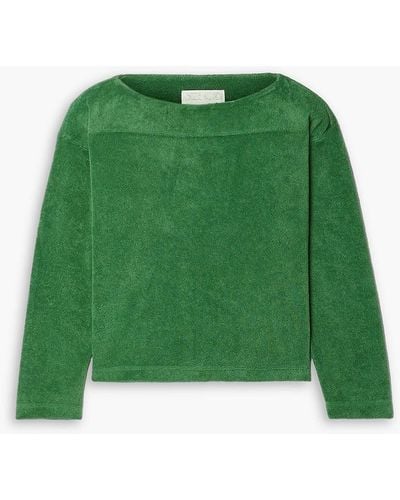 Suzie Kondi Batia Cropped Cotton-terry Top - Green
