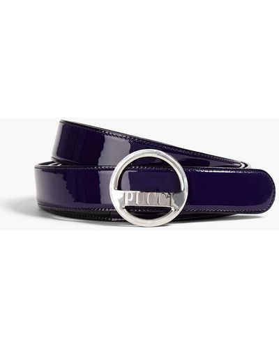 Emilio Pucci Patent-leather Belt - Blue