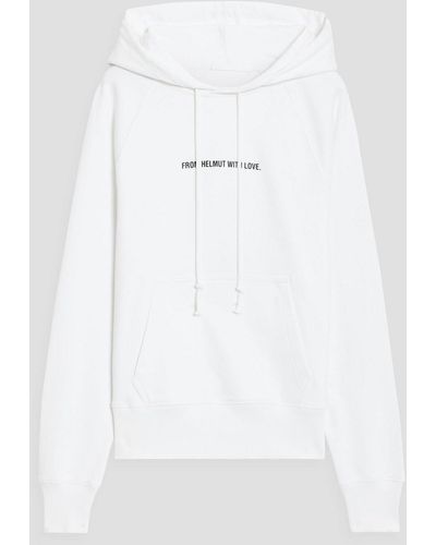 Helmut Lang Printed French Cotton-terry Hoodie - White