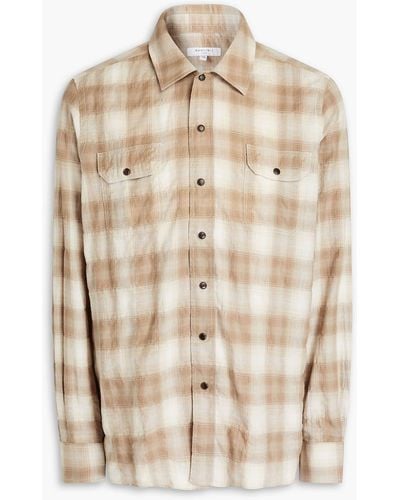 Boglioli Checked Cotton-blend Shirt - Natural