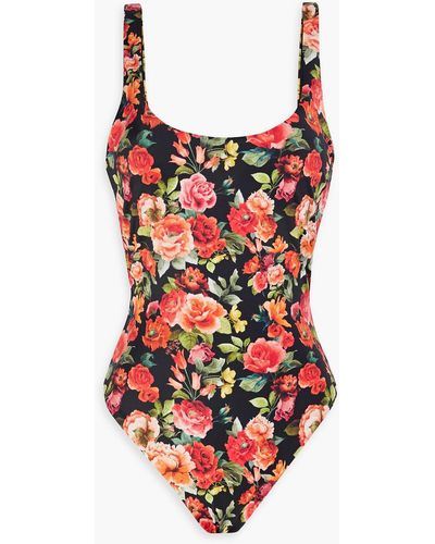 Onia Rachel Floral-print Swimsuit - Red