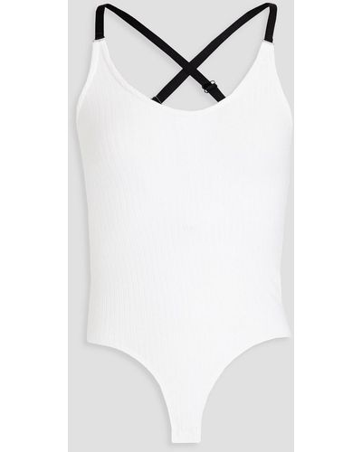 ATM Ribbed Stretch-micro Modal Jersey Bodysuit - White