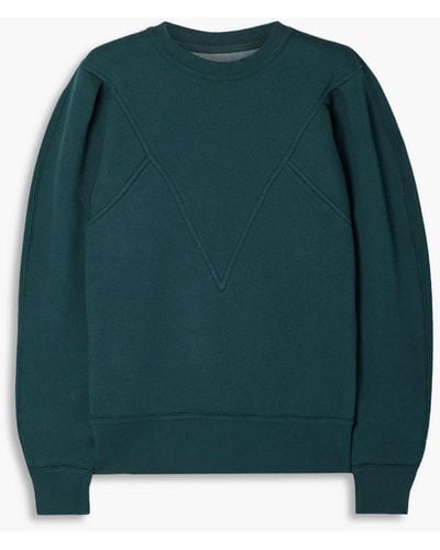 Isabel Marant Midelia Panelled Cotton-blend Jersey Sweatshirt - Green