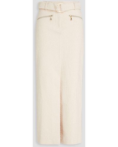 Zimmermann Belted Cotton-blend Terry Maxi Pencil Skirt - White