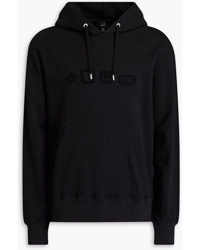 Dunhill Appliquéd French Cotton-terry Hoodie - Black