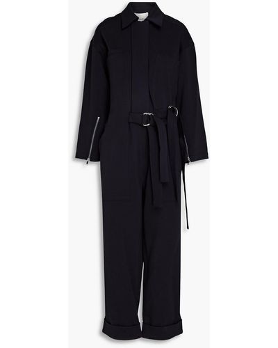 3.1 Phillip Lim Cropped Belted Stretch-twill Jumpsuit - Black