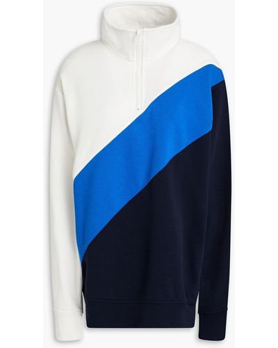 Solid & Striped Color-block French Cotton-blend Terry Sweatshirt - Blue
