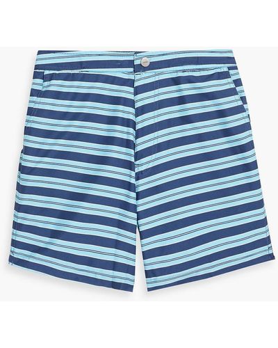 Onia Calder Mid-length Striped Swim Shorts - Blue