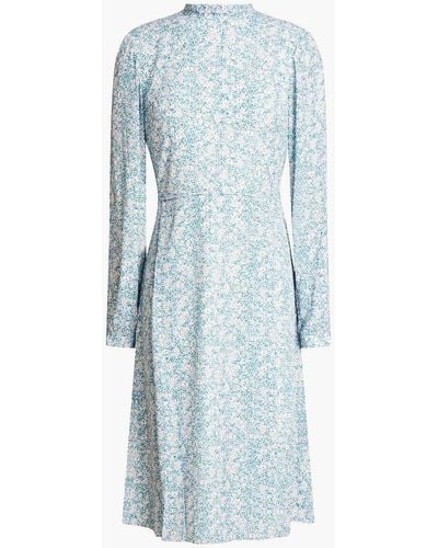 Mikael Aghal Floral-print Crepe Dress - Blue