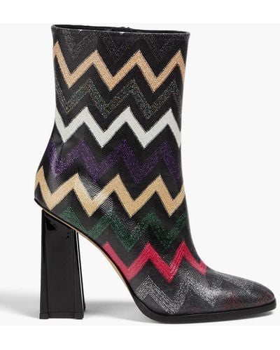 Missoni Metallic Crochet-knit Ankle Boots - Black