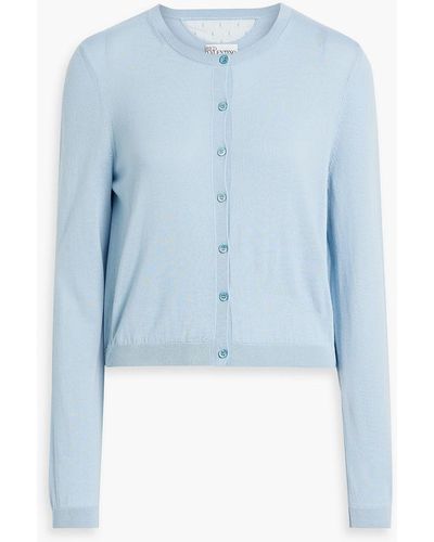 RED Valentino Wool, Silk And Cashmere-blend Cardigan - Blue