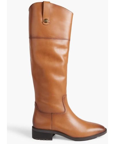 Sam Edelman Drina Burnished-leather Knee Boots - Brown