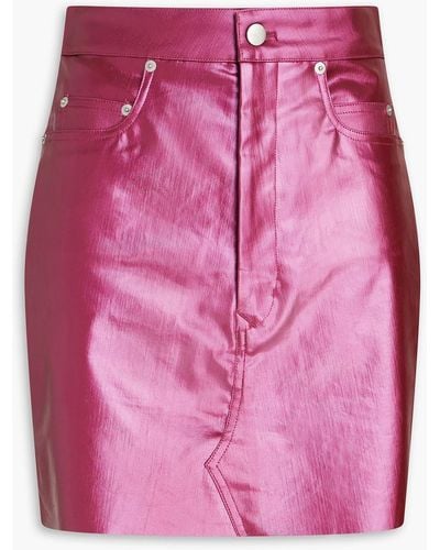 Rick Owens Coated Cotton Mini Skirt - Pink