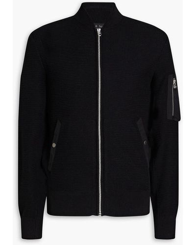 Rag & Bone Cotton-blend Zip-up Cardigan - Black