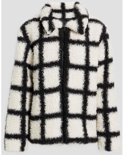 Anna Sui Checked Faux Shearling Coat - Black