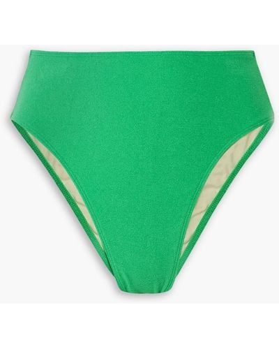 Faithfull The Brand Chania hoch sitzendes bikini-höschen aus stretch-frottee - Grün