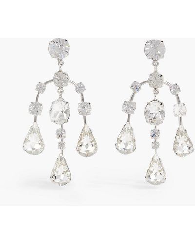 Jennifer Behr Staci Silver-tone Crystal Earrings - Metallic
