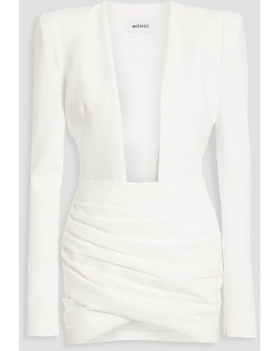 Monot Ruched Crepe Mini Dress - White