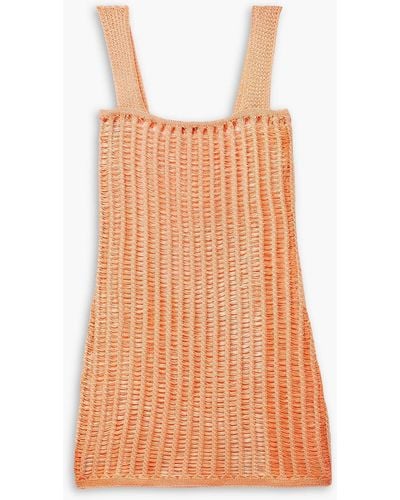 Solid & Striped The Ryan Open-knit Mini Dress - Orange