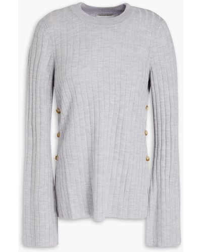 Loulou Studio Adon Ribbed Wool-blend Sweater - Grey
